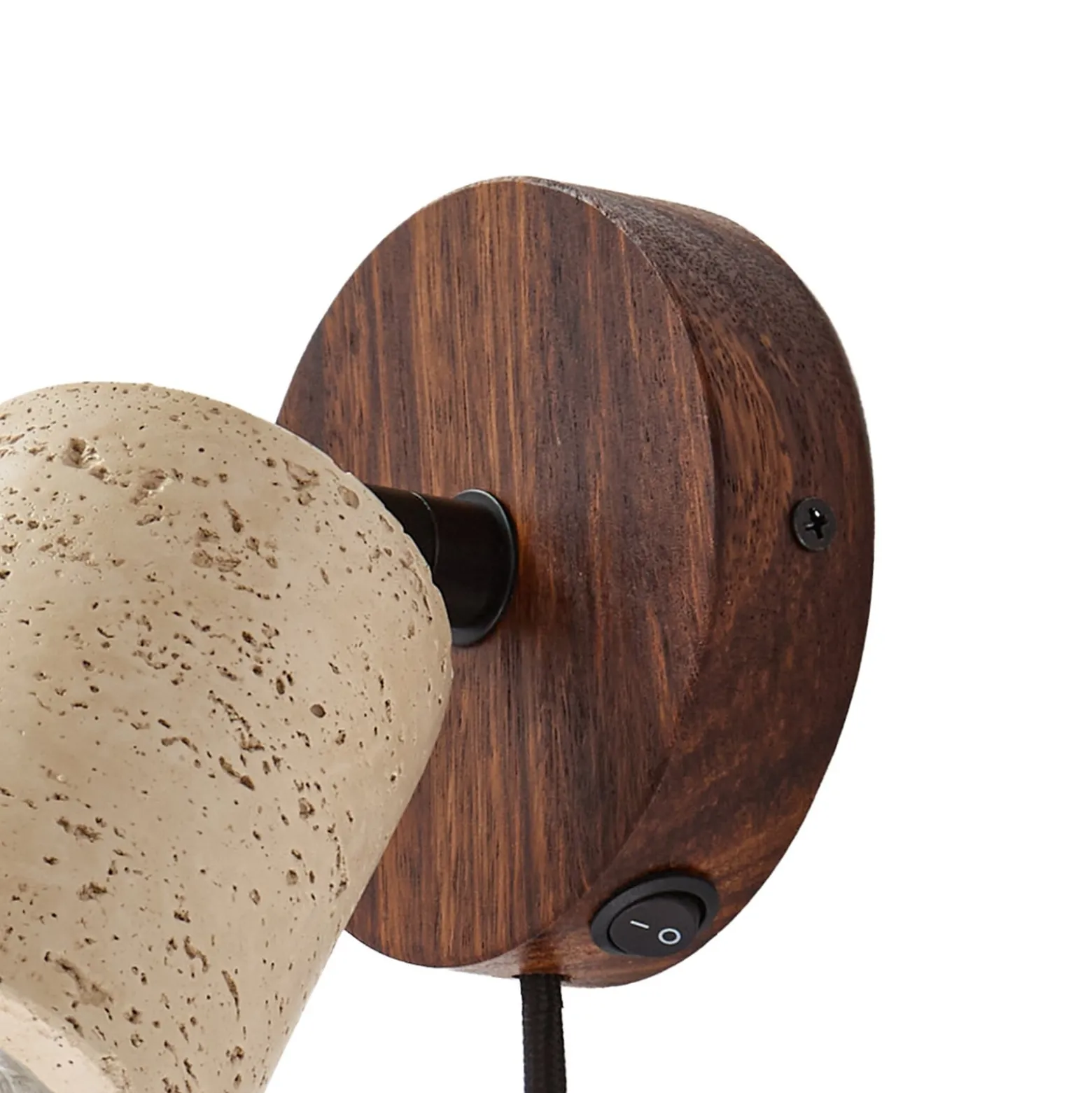 Lucande Carlotta -seinäkohdevalaisin, halkaisija 10 cm, beige, betoni, GU10