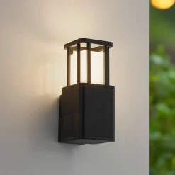Lucande Dakil LED-ulkoseinävalaisin, musta, alumiini