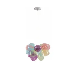 Lucande Diborah-riippuvalaisin, Ø 40 cm, värikäs, lasi, G9