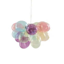Lucande Diborah-riippuvalaisin, Ø 40 cm, värikäs, lasi, G9