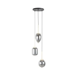 Lucande Elani-riippuvalaisin, 3-lamppuinen, Ø 36 cm, lasi