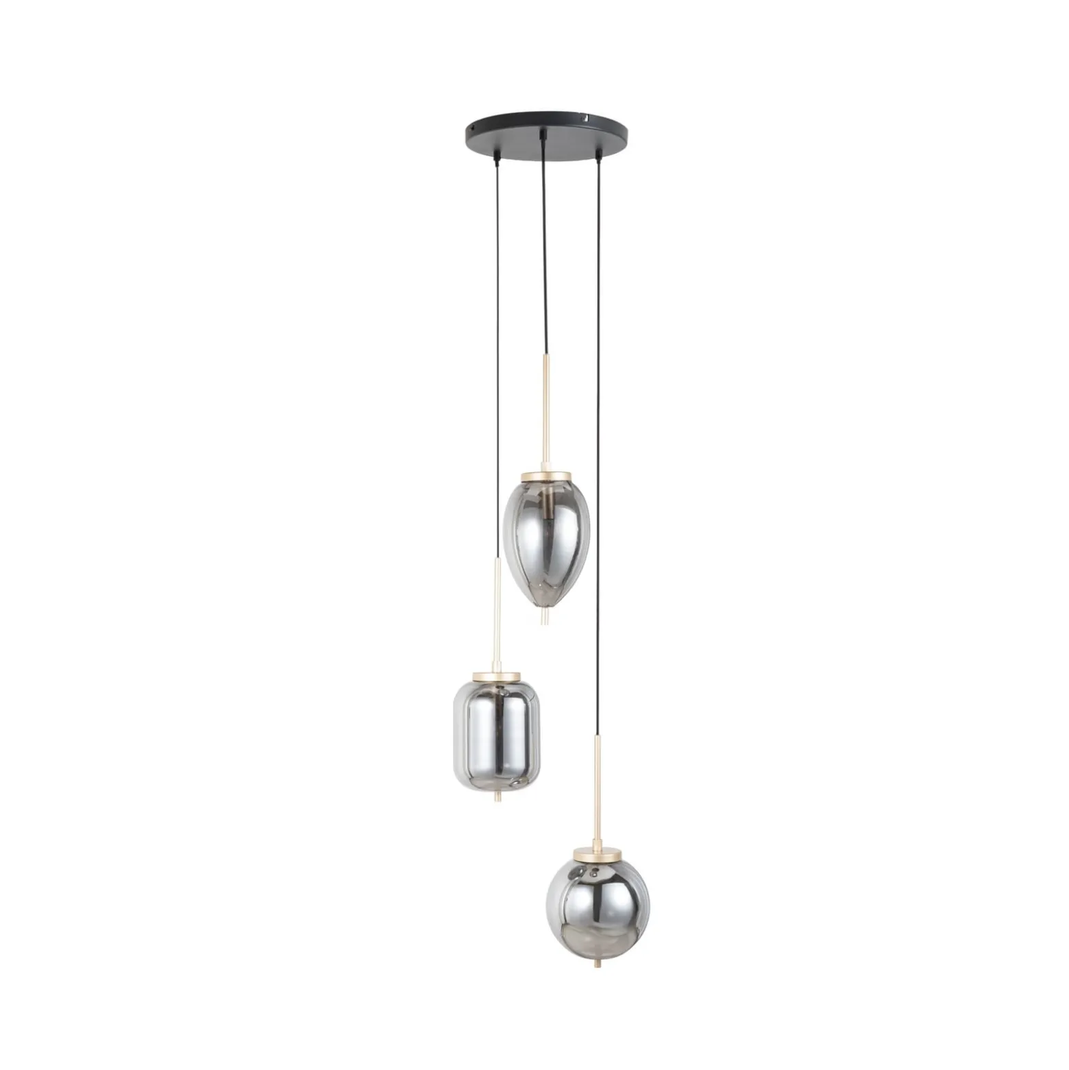 Lucande Elani-riippuvalaisin, 3-lamppuinen, Ø 36 cm, lasi