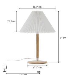 Lucande Ellorin pöytävalaisin, valkoinen, puu, Ø 37 cm, E27
