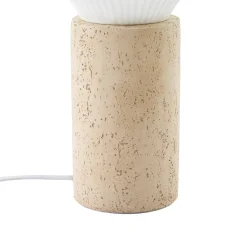 Lucande Eloise -pöytävalaisin, 42 cm, valkoinen, tekstiili/betoni, E27
