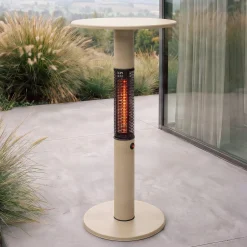 Lucande Flamara -terassilämmitin, beige, korkeus 110 cm, IP55
