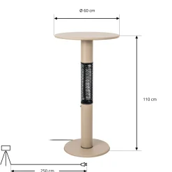 Lucande Flamara -terassilämmitin, beige, korkeus 110 cm, IP55