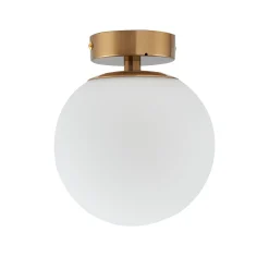 Lucande kattovalaisin Bidolo, messingin värinen, lasi, 15 cm, IP44