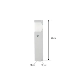 Lucande Kiran -pollarivalaisin, 60 cm, liiketunnistin, vaaleanharmaa, IP44