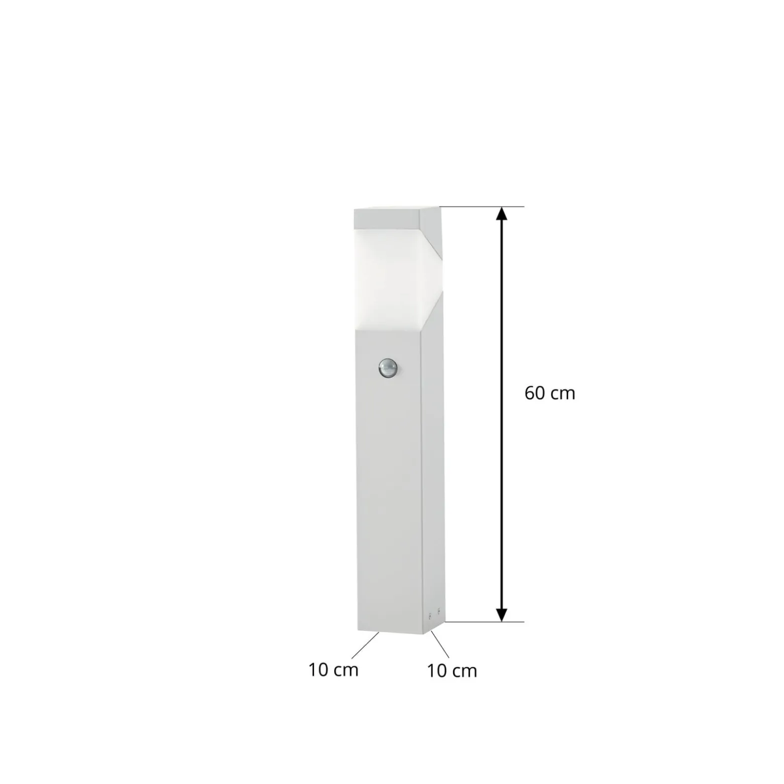 Lucande Kiran -pollarivalaisin, 60 cm, liiketunnistin, vaaleanharmaa, IP44