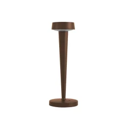 Lucande LED-akkuinen kynttilänjalka Lea, maljakko, tummanruskea, 28 cm