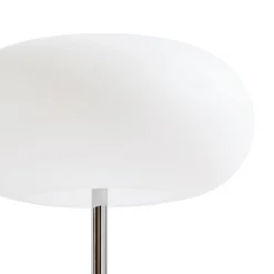 Lucande LED-akkukäyttöinen pöytävalaisin Anoria, kromi/valkoinen, lasi, IP44,