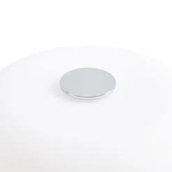 Lucande LED-akkukäyttöinen pöytävalaisin Anoria, kromi/valkoinen, lasi, IP44,