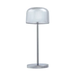 Lucande LED-akkukäyttöinen pöytävalaisin Quill, kromi, CCT, himmennettävä