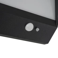 Lucande LED-aurinkoseinävalaisin Dava, 14 cm korkea, alumiini, anturi
