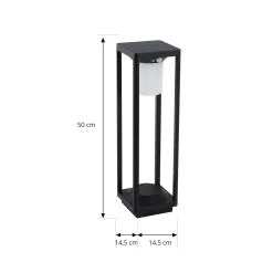 Lucande LED-aurinkovalaisin Nilea, 50 cm, musta, anturi