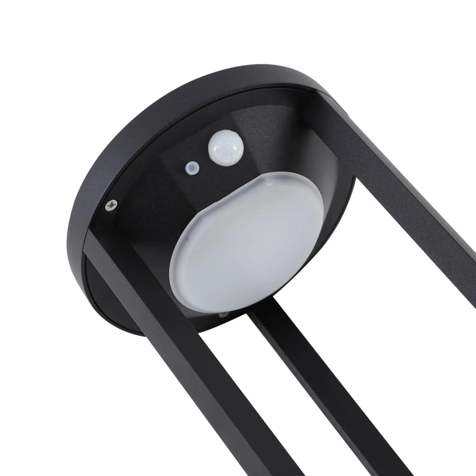 Lucande LED-aurinkovalaisin Nilea, Ø 16 cm, musta, anturi