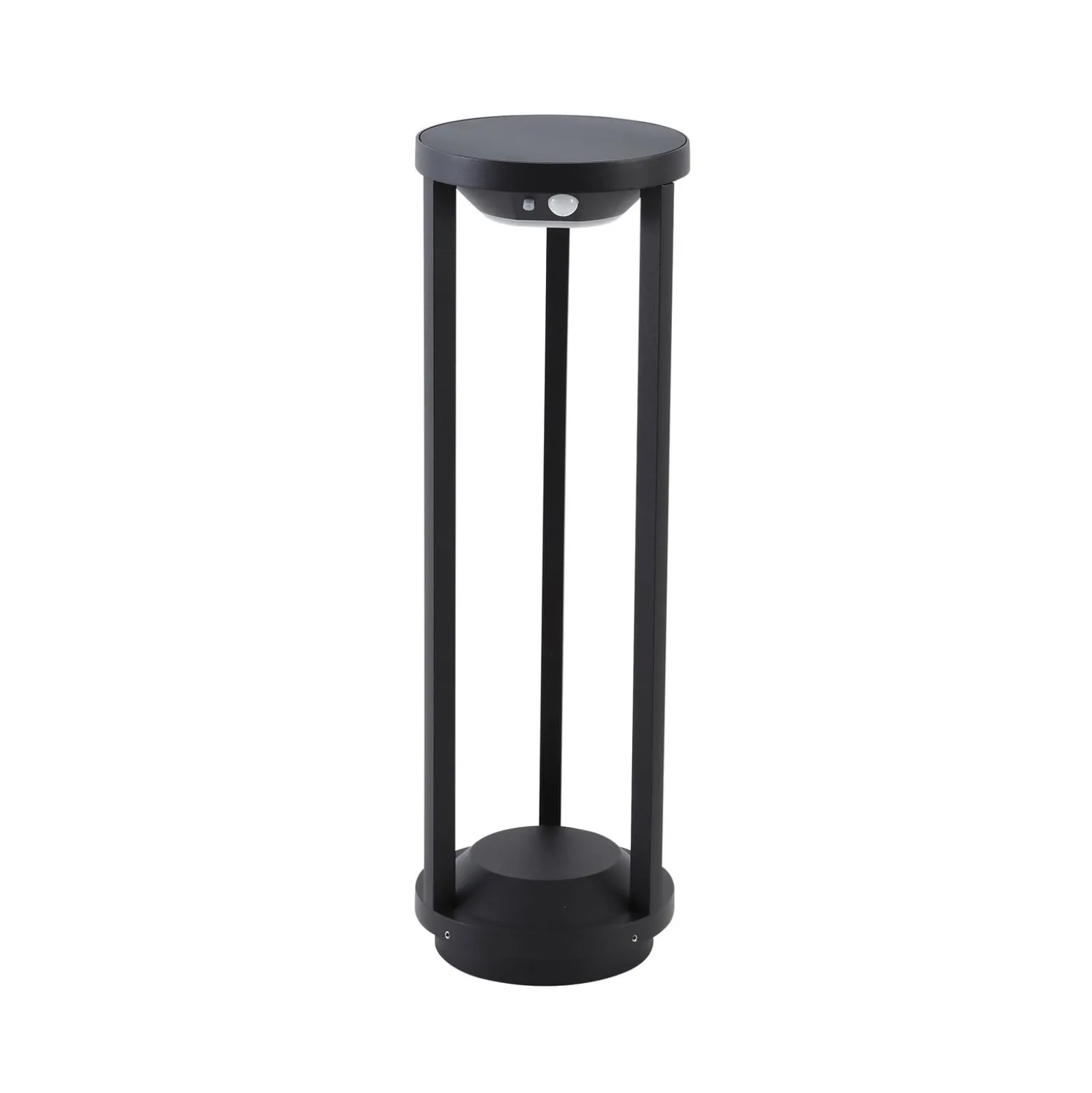 Lucande LED-aurinkovalaisin Nilea, Ø 16 cm, musta, anturi