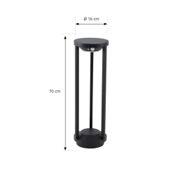 Lucande LED-aurinkovalaisin Nilea, Ø 16 cm, musta, anturi