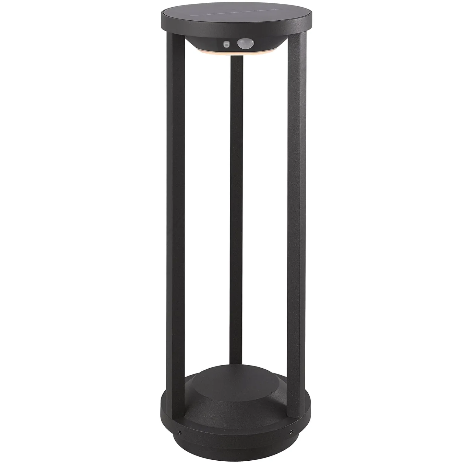 Lucande LED-aurinkovalaisin Nilea, Ø 16 cm, musta, anturi