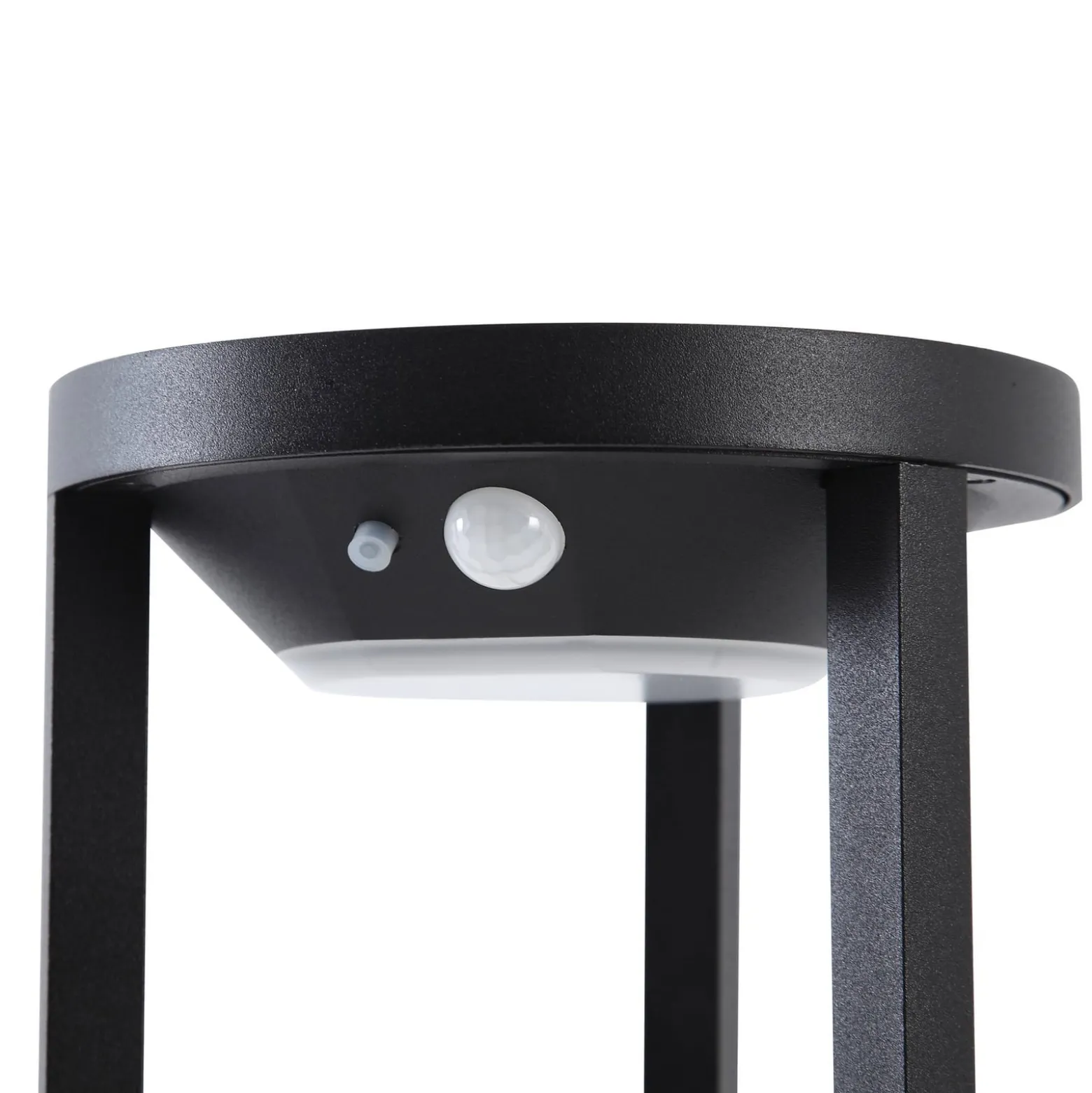 Lucande LED-aurinkovalaisin Nilea, Ø 16 cm, musta, anturi
