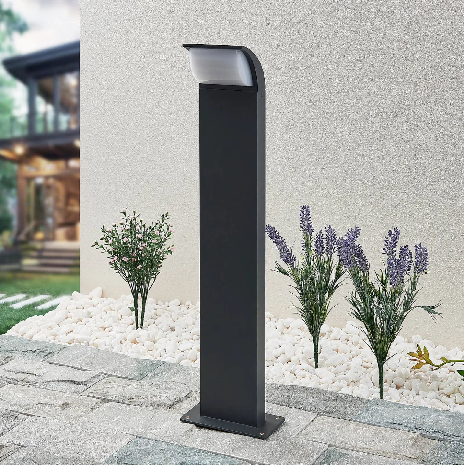 Lucande LED-jalustavalaisin Tinna, 60 cm, antrasiitti, IP65