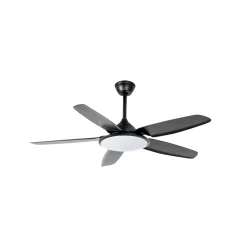 Lucande LED-kattotuuletin Divian, musta, DC, hiljainen, CCT