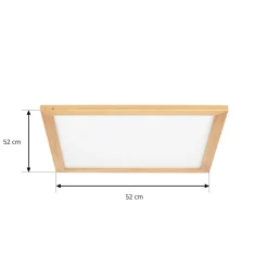 Lucande LED-kattovalaisin Joren, 52 cm, puu, CCT, kaukosäädin