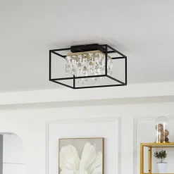 Lucande LED-kattovalaisin Kassi, musta, rauta, himmennettävä, 40cm