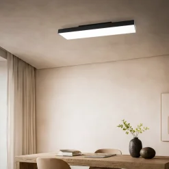 Lucande LED-kattovalaisin Leicy, musta, 100 cm, RGBIC, CCT