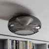 Lucande LED-kattovalaisin Mijo, Ø 43 cm, savunharmaa, lasi