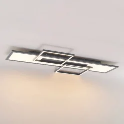 Lucande LED-kattovalaisin Narumi, CCT, 110cm, musta, alumiini