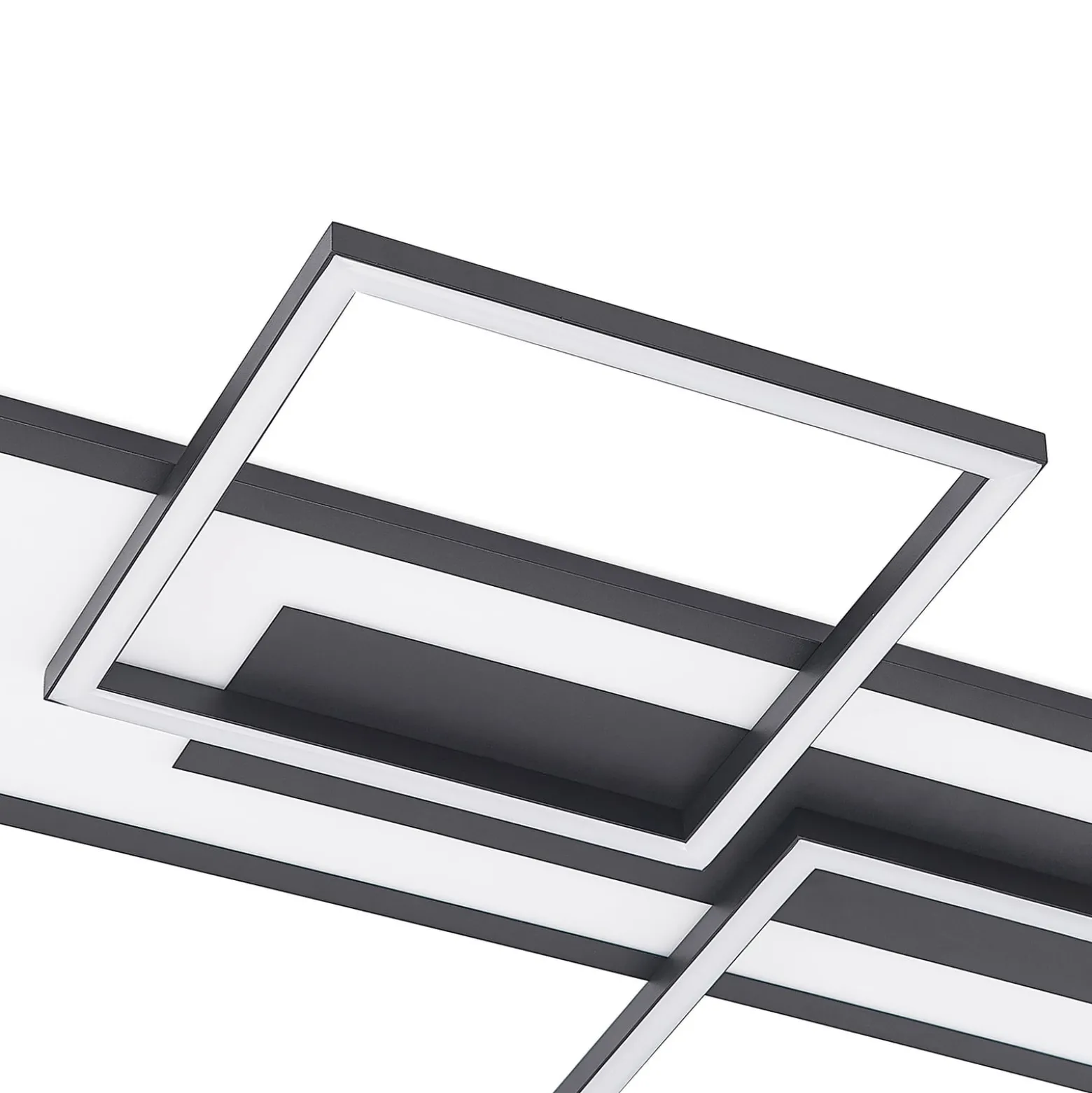 Lucande LED-kattovalaisin Narumi, CCT, 110cm, musta, alumiini