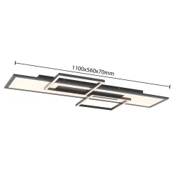 Lucande LED-kattovalaisin Narumi, CCT, 110cm, musta, alumiini
