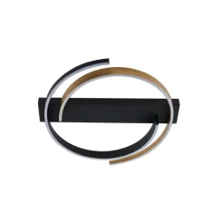 Lucande LED-kattovalaisin Natsuma, musta/kulta, metalli, Ø 50 cm