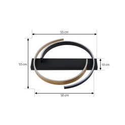 Lucande LED-kattovalaisin Natsuma, musta/kulta, metalli, Ø 50 cm