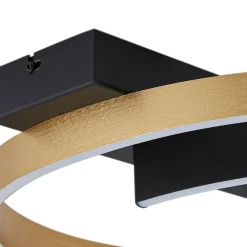 Lucande LED-kattovalaisin Natsuma, musta/kulta, metalli, Ø 50 cm