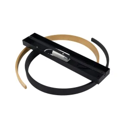 Lucande LED-kattovalaisin Natsuma, musta/kulta, metalli, Ø 50 cm