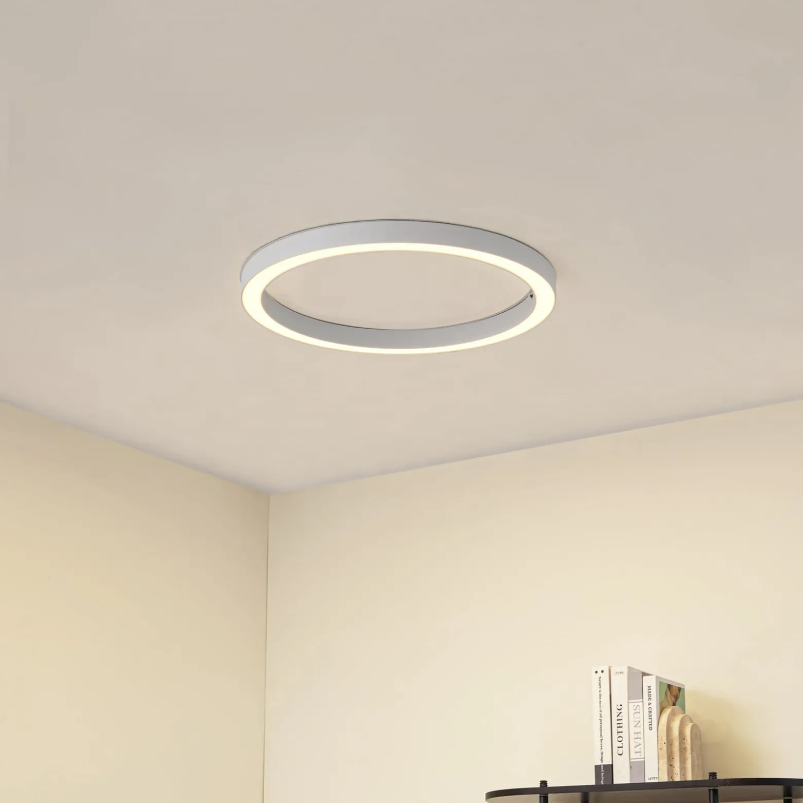 Lucande LED-kattovalaisin Neor, valkoinen, Ø 60 cm, CCT, himmennettävä