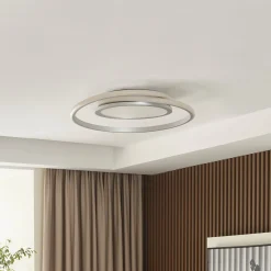 Lucande LED-kattovalaisin Noud, 49 cm, hopea, alumiini, himmennettävä