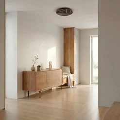 Lucande LED-kattovalaisin Orven, puu, Ø 50 cm, himmennettävä