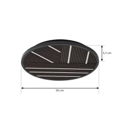Lucande LED-kattovalaisin Orven, puu, Ø 50 cm, himmennettävä
