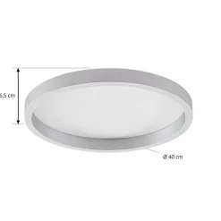 Lucande LED-kattovalaisin Rotundo, halkaisija 40 cm, alumiini, himmennettävä
