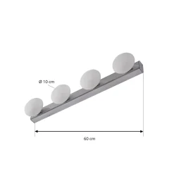 Lucande LED-kylpyhuoneen seinävalaisin Myrra, kromi, lasi, 60 cm, IP44