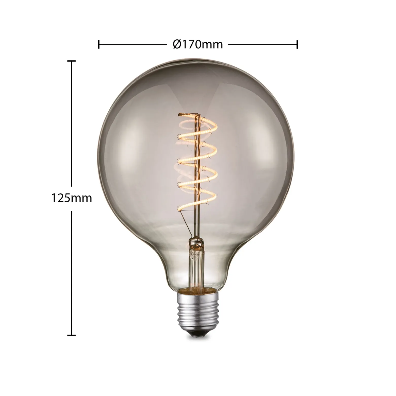 Lucande LED-lamppu E27 G125 4 W savu 1800 K himmennettävä