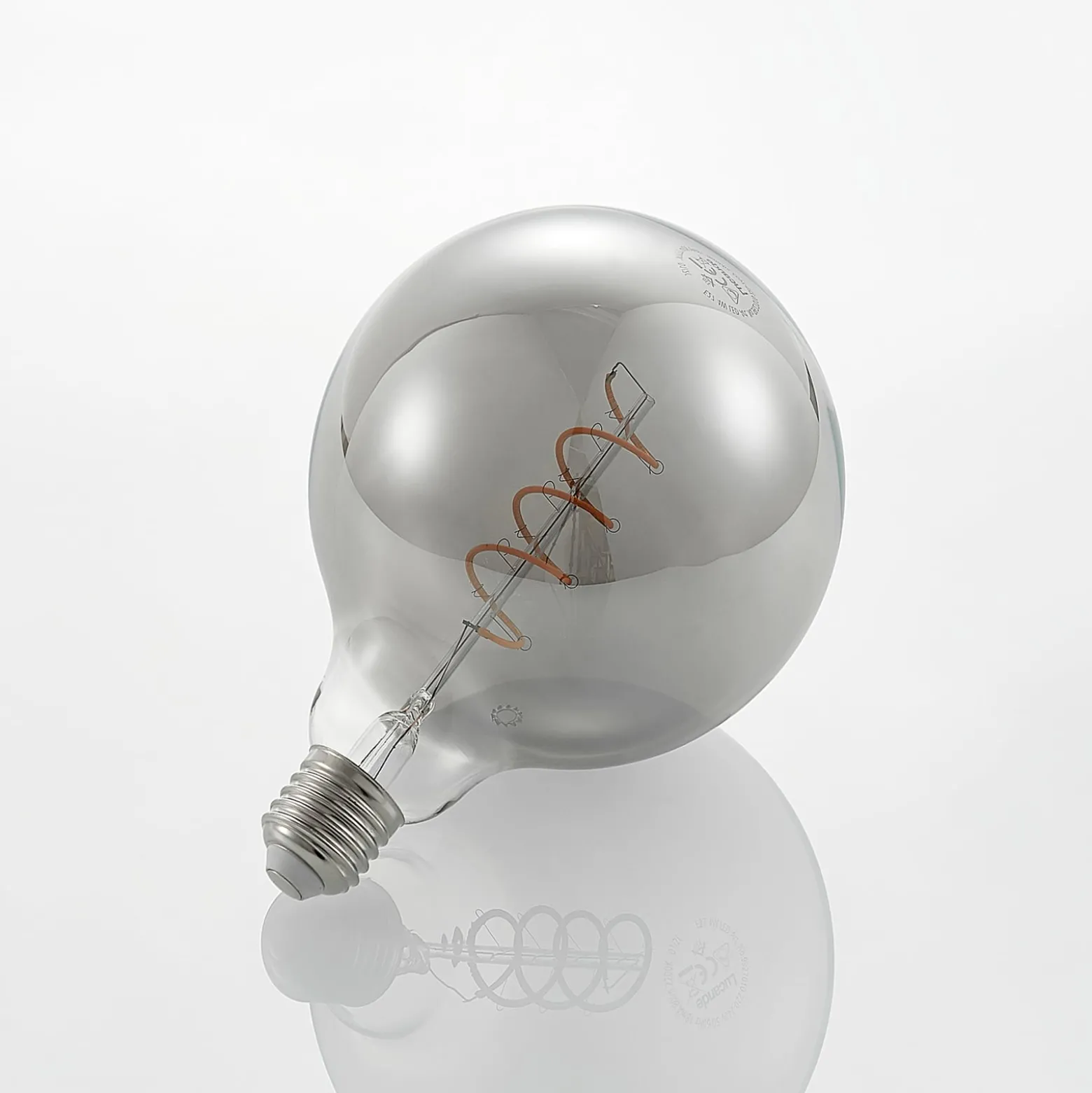 Lucande LED-lamppu E27 G125 4 W savu 1800 K himmennettävä