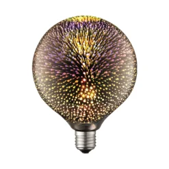 Lucande LED-lamppu E27, halkaisija 12,5 cm, 4 W, 3D-ilotulitus