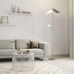 Lucande LED-lattiavalaisin Parthena, nikkeli, metalli, 180 cm
