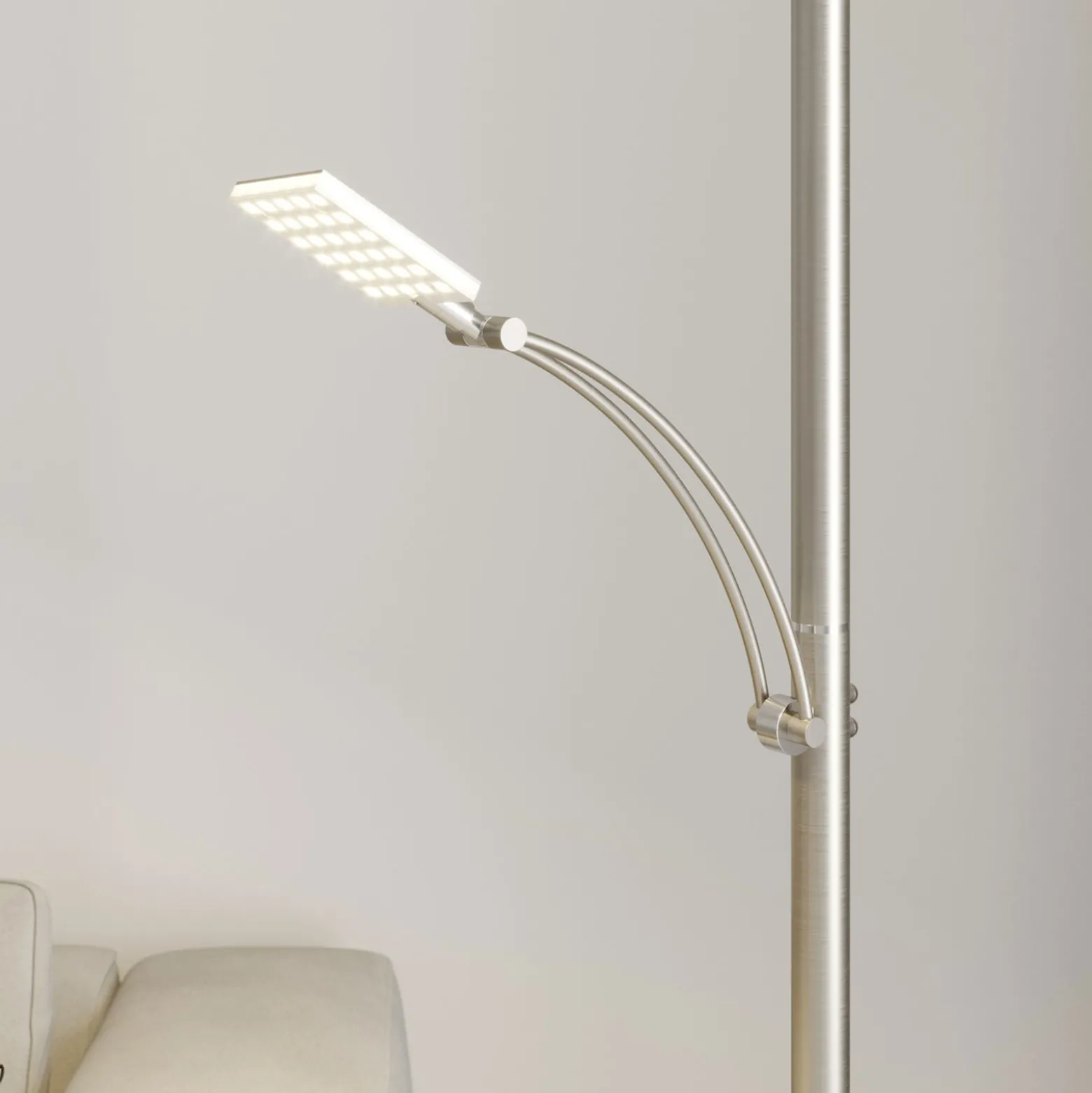 Lucande LED-lattiavalaisin Parthena, nikkeli, metalli, 180 cm
