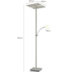 Lucande LED-lattiavalaisin Parthena, nikkeli, metalli, 180 cm