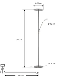 Lucande LED-lattiavalaisin Raymond, titaaninvärinen, CCT, lukuvalo